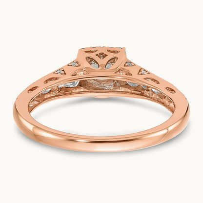 Petite Halo Engagement Ring, 0.75 ct tw Lab-Grown Diamond — VS/SI (Great) · Certified, 14K Rose Gold
