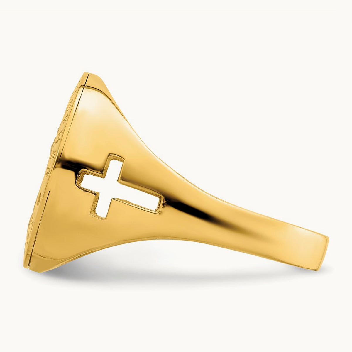 w/Rhodium Saint Christopher Ring, 14K