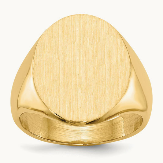 16.0x20. Closed Back Mens Signet Ring, 5mm, 14K