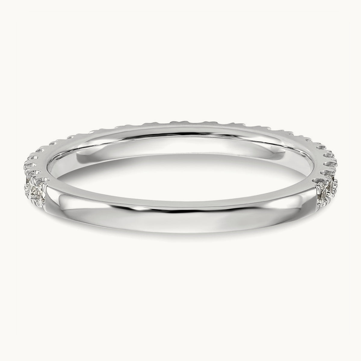 Wedding Band, 0.25 ct tw Lab-Grown Diamond — 14K White Gold