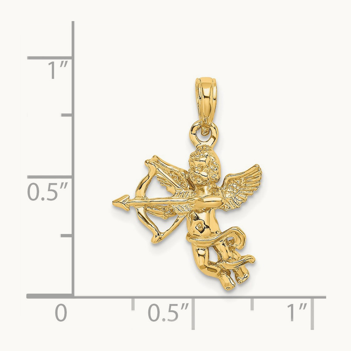 Cupid w/Bow and Arrow Charm, 14K