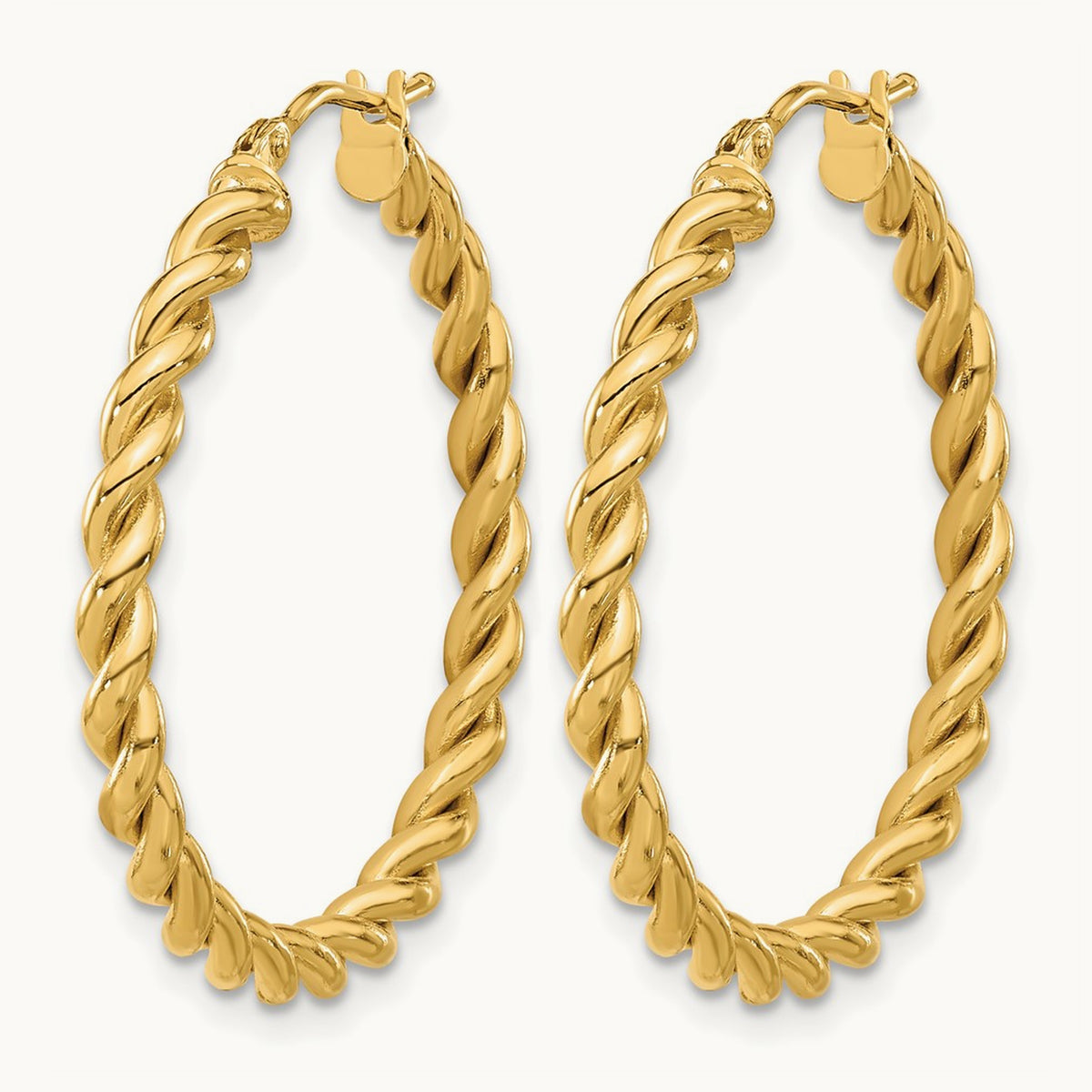 Polished Twist Hoop Earrings — Leslie's — 31mm