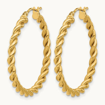 Polished Twist Hoop Earrings — Leslie's — 31mm