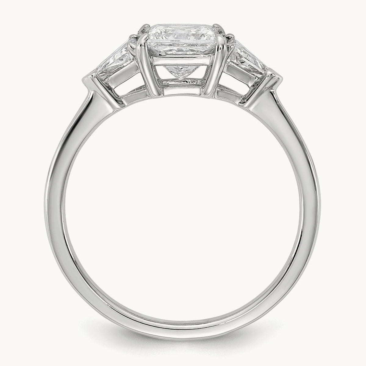 Princess/Trillion Engagement Ring, 1.50-4.00 ct tw Lab-Grown Diamond — 1 1/2 ct, 14K White Gold