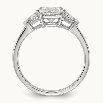Princess/Trillion Engagement Ring, 1.50-4.00 ct tw Lab-Grown Diamond — 1 1/2 ct, 14K White Gold