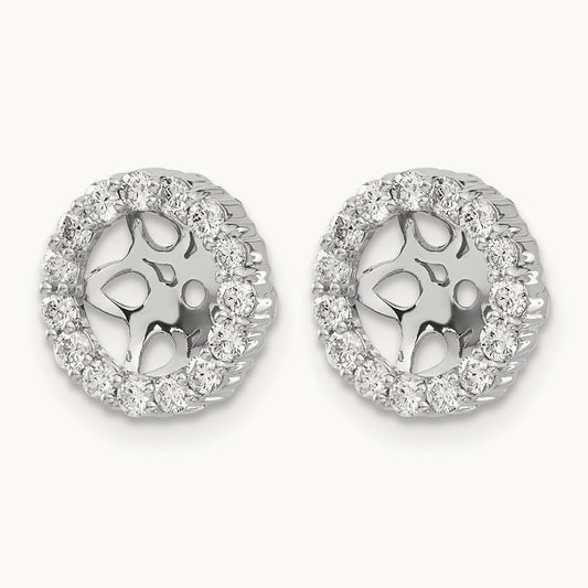 Diamond Earring Jackets — 14K White Gold, 10mm