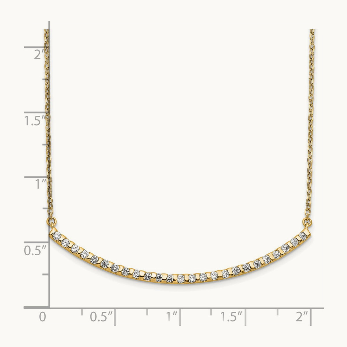 Curved Bar Necklace, 0.25-0.50 ct tw Lab-Grown Diamond — 1/2 ct, 14K Yellow Gold