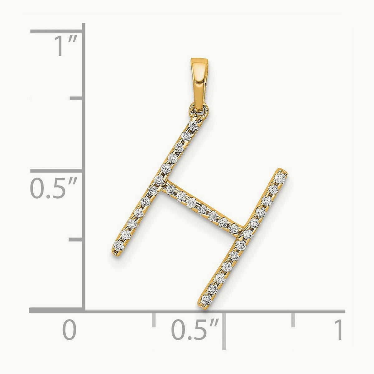 Diamond Letter H Initial Pendant, 14K