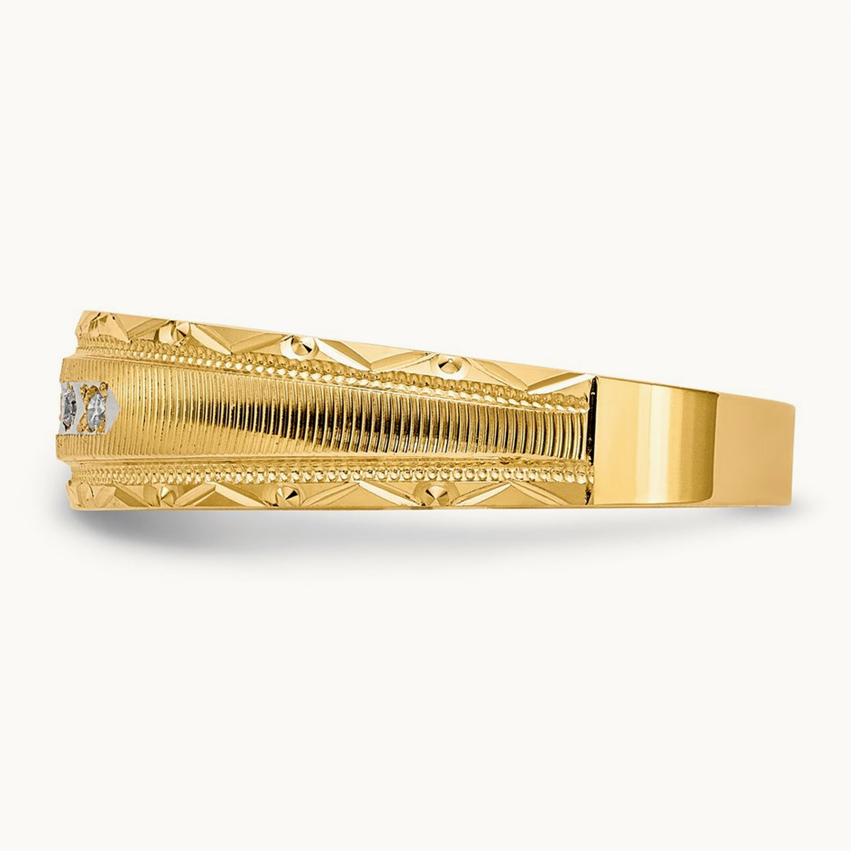 AA Quality Trio Mens Complete Wedding Band, 14K