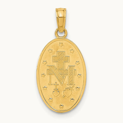 Miraculous Medal Pendant — 14K Yellow Gold, 21.25mm