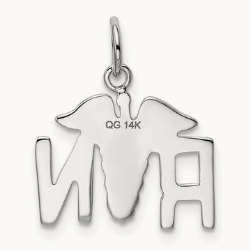 RN Charm, 14K White Gold