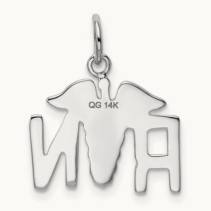 RN Charm, 14K White Gold