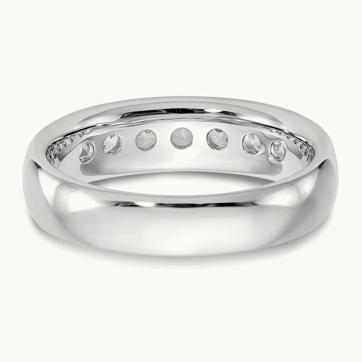 5-Stone Diamond Channel Band, 14K White Gold