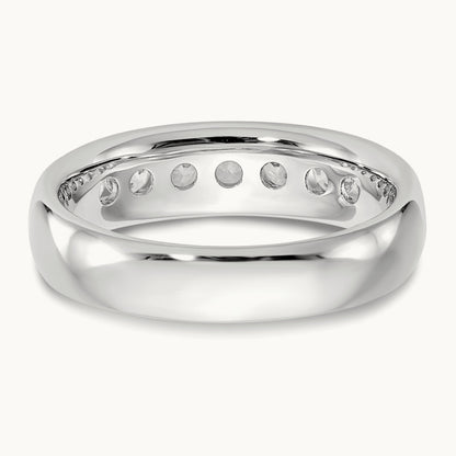 5-Stone Diamond Channel Band, 14K White Gold