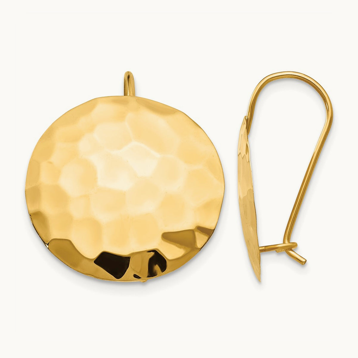 Hammered Circle Earrings — 23mm