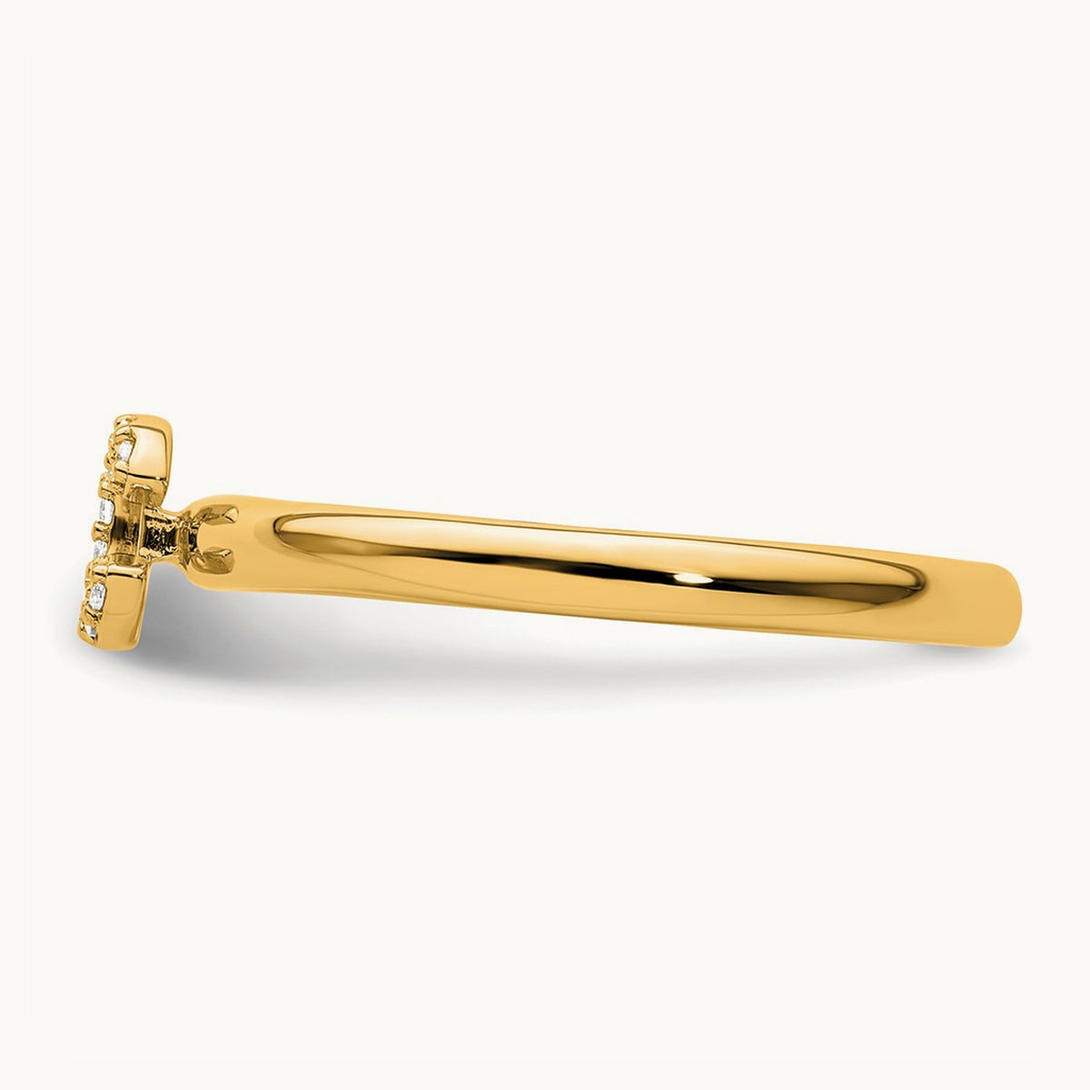 Stackable Diamond Ring — 14K Yellow Gold, C