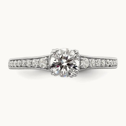 1/2ct Round Semi-Mount Engagement Dia Ring, 14K White Gold
