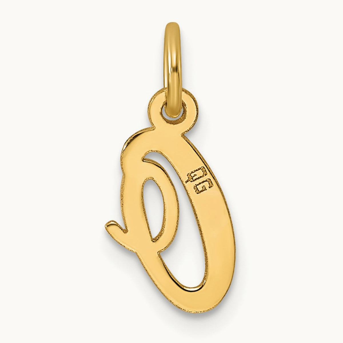 Small Script Letter O Initial Charm, 14K