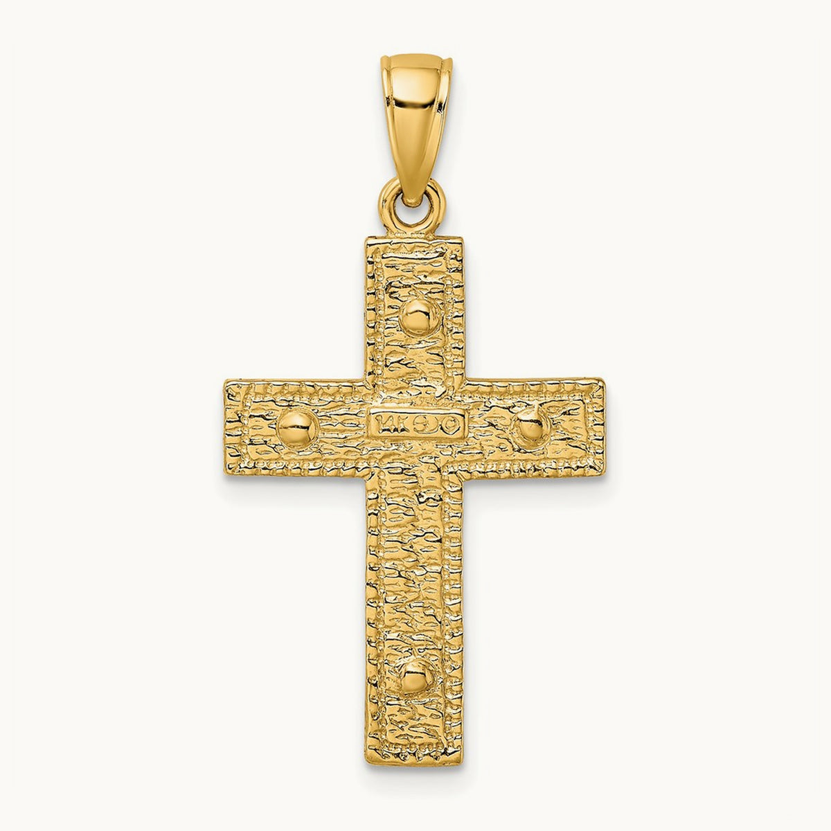 2-D Cross Charm — 14K Yellow Gold