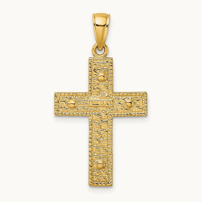 2-D Cross Charm — 14K Yellow Gold