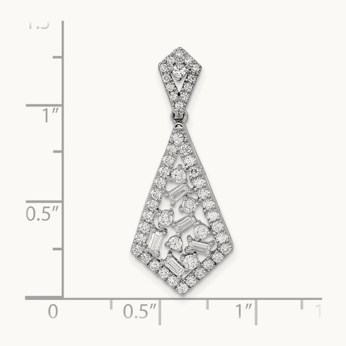 Polished Fancy Dangle Diamond Chain Slide, 14K White Gold