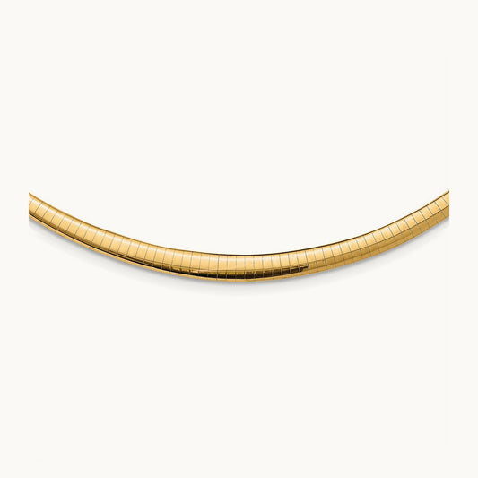 w/Rhodium 3/ Graduated Reversible Omega Necklace, 14K