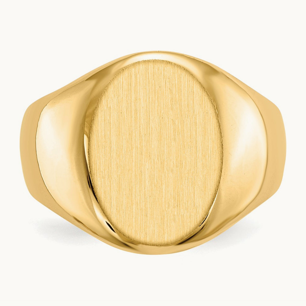 11.5x16. Closed Back Mens Signet Ring, 0mm, 14K