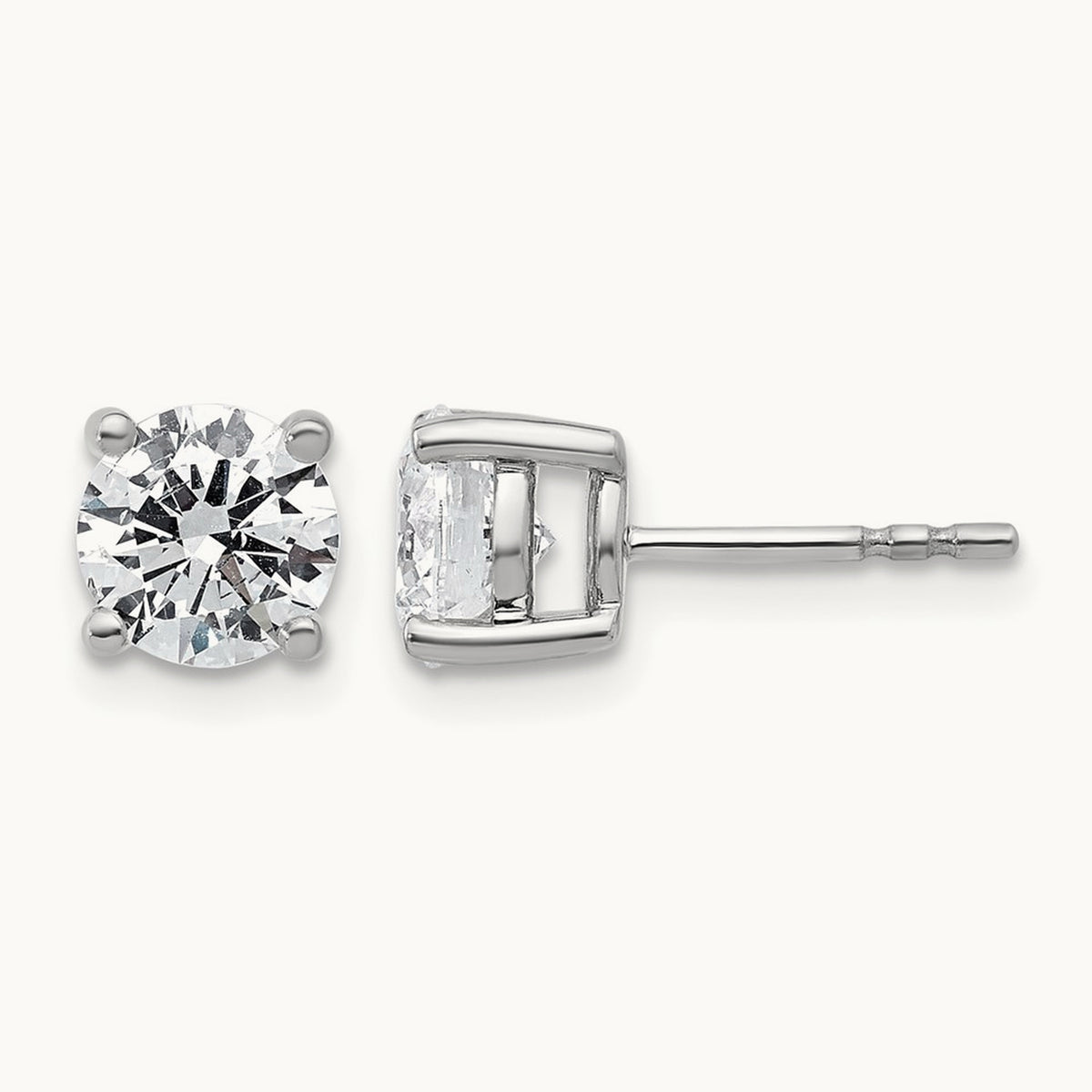 Round Heavyweight Stud Earrings, 0.10-7.00 ct tw Lab-Grown Diamond — 2 ct, 18K White Gold