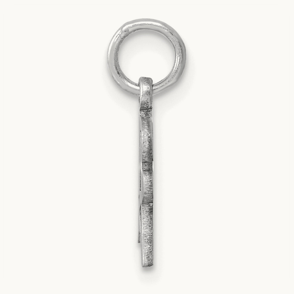 Diamond-cut Initial Charm — 14K White Gold, A