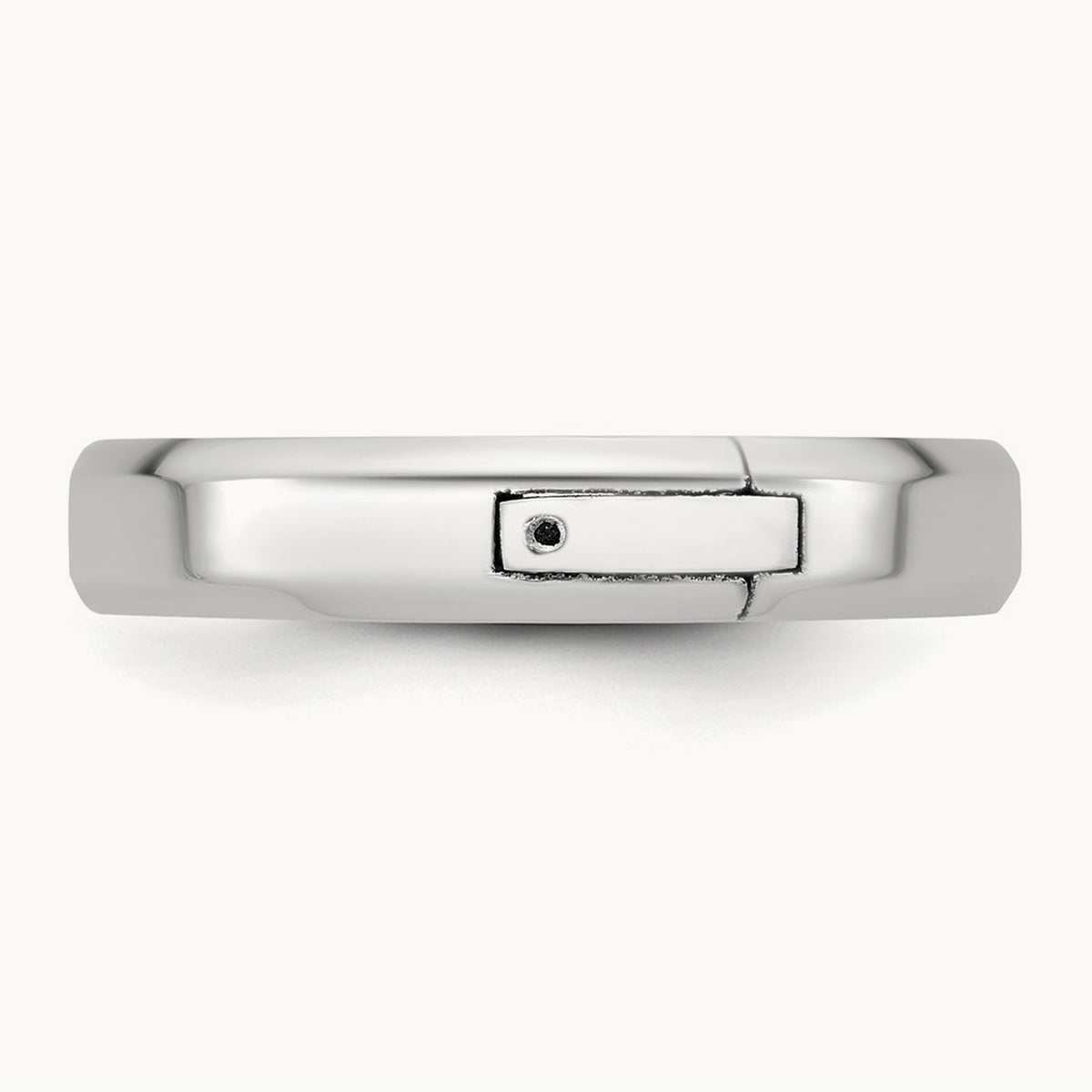 CLIQ Hinged Beveled Edge Wedding Band, 4mm, 14K White Gold