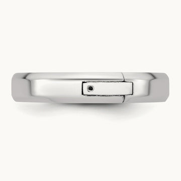 CLIQ Hinged Beveled Edge Wedding Band, 4mm, 14K White Gold