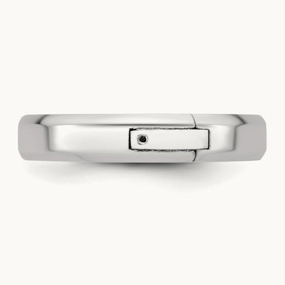 CLIQ Hinged Beveled Edge Wedding Band, 4mm, 14K White Gold