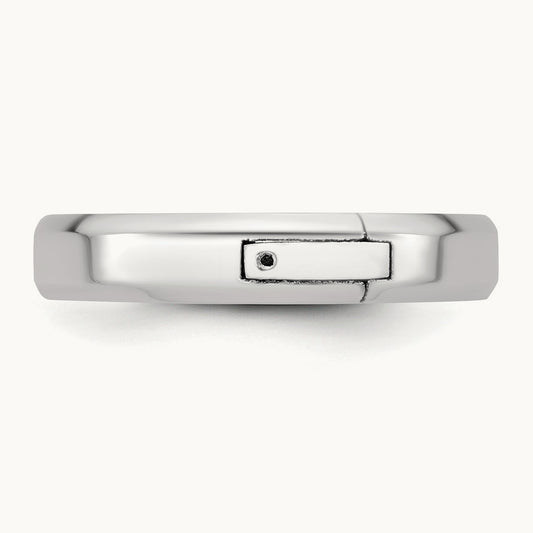 CLIQ Hinged Beveled Edge Wedding Band, 4mm, 14K White Gold