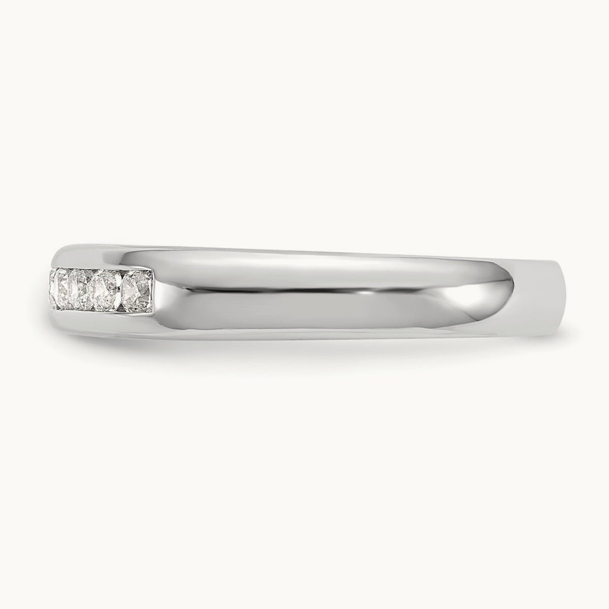 7-Stone Diamond Channel Band, 14K White Gold