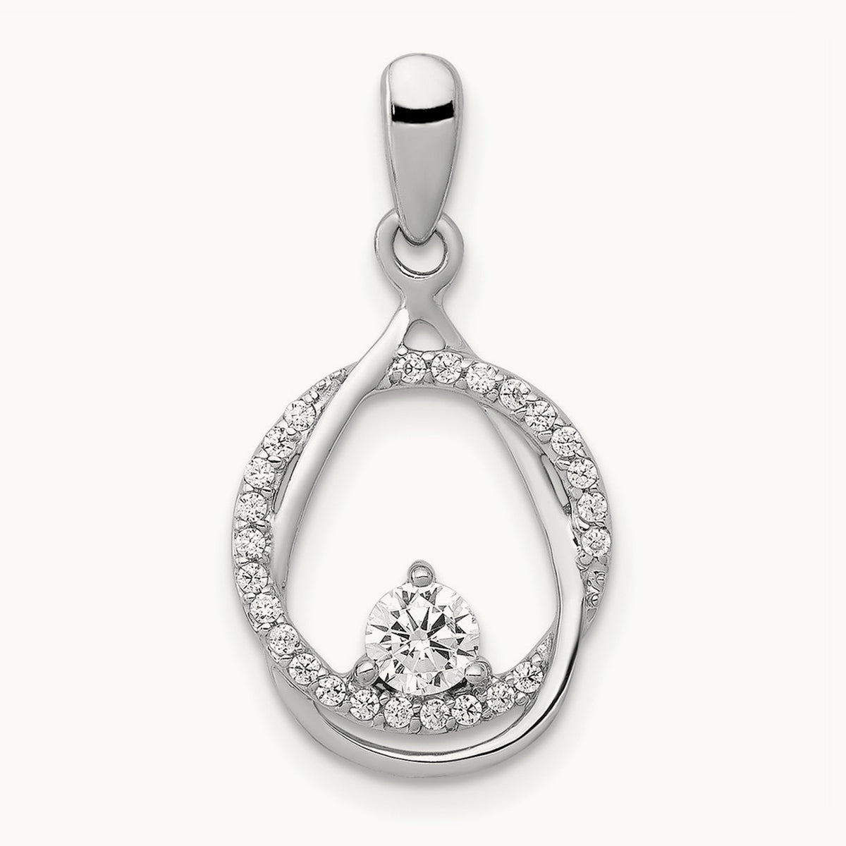 Circle and Teardrop Pendant, 0.25 ct tw Lab-Grown Diamond