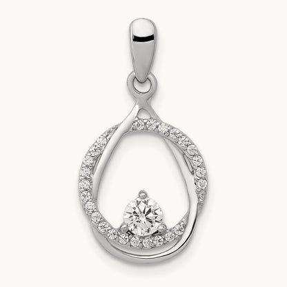 Circle and Teardrop Pendant, 0.25 ct tw Lab-Grown Diamond