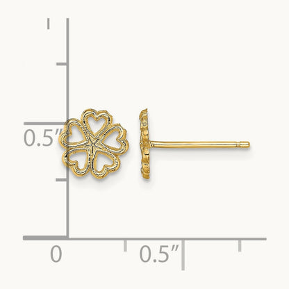 Five Hearts Circle Post Earrings, 14K