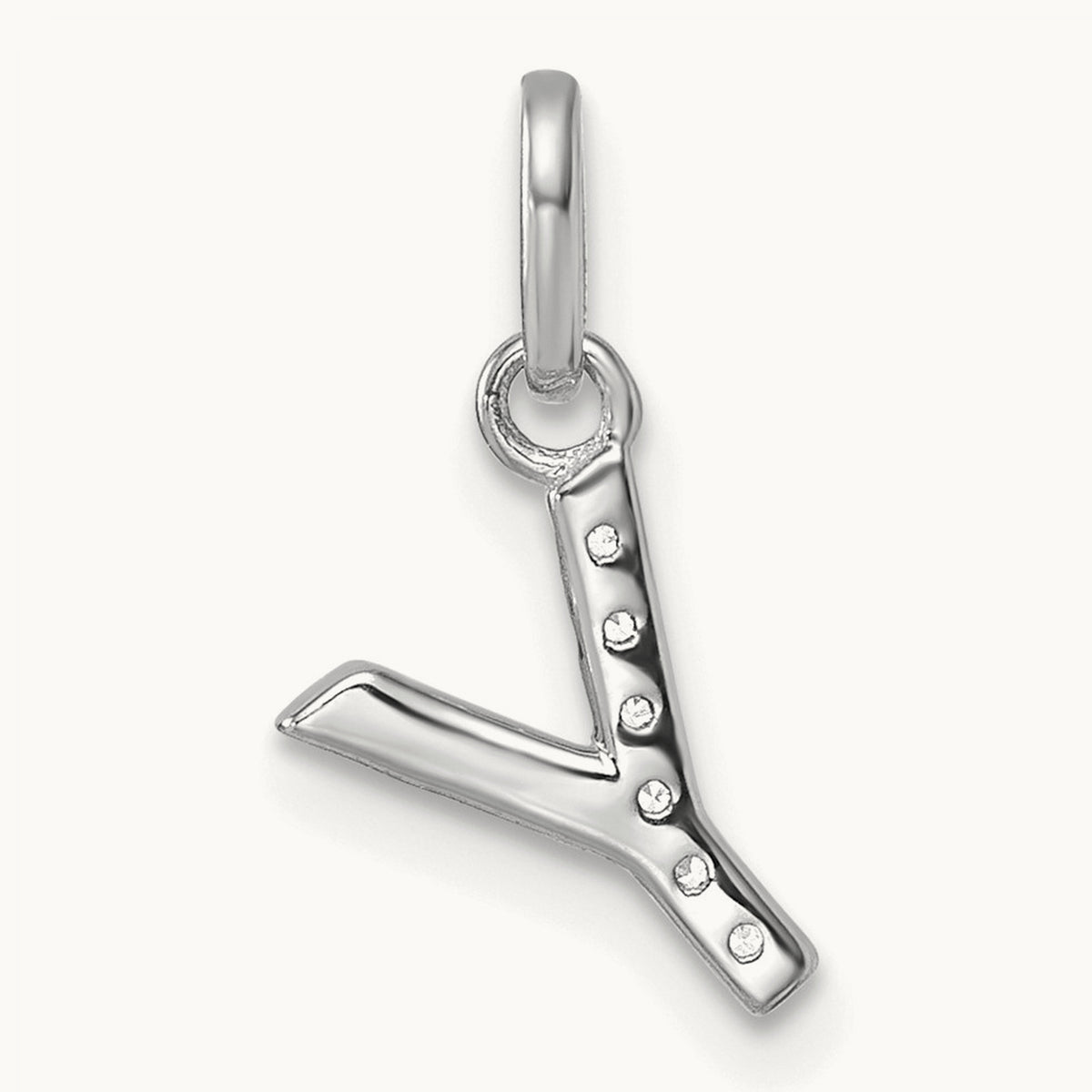 Twisted Diamond Charm — 14K White Gold, Y