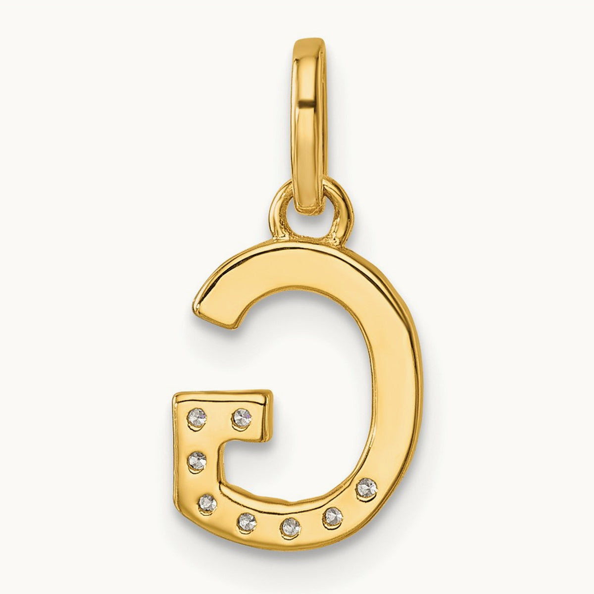 Twisted Diamond Charm — 14K Yellow Gold, G