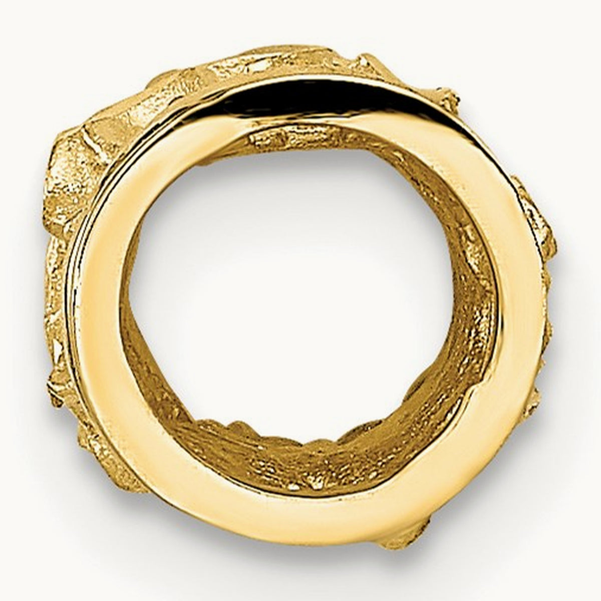 Diamond-cut Mini Plumeria Barrel Chain Slide, 14K