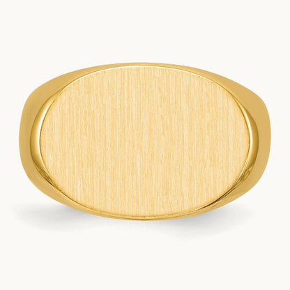 19.0x13. Closed Back Mens Signet Ring, 0mm, 14K