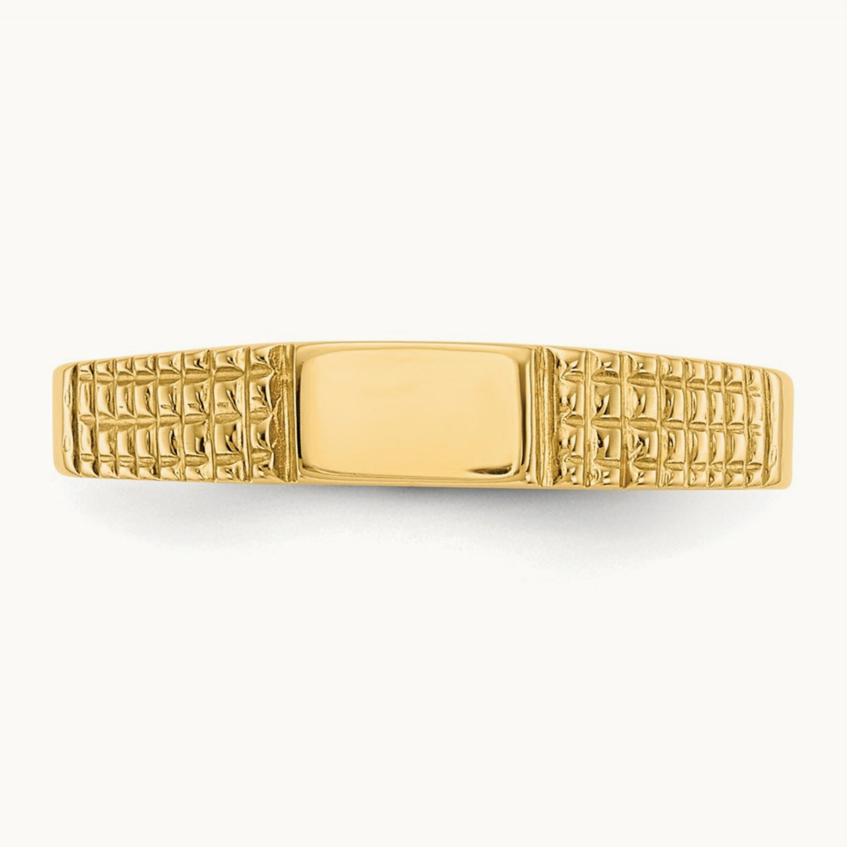 Polished Baby Signet Band Ring, 14K