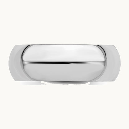Sterling Silver Rhodium-plated 7mm Comfort Fit Band