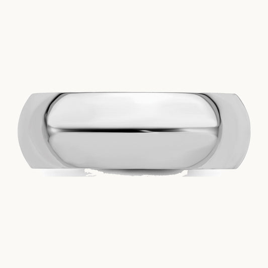 Sterling Silver Rhodium-plated 7mm Comfort Fit Band
