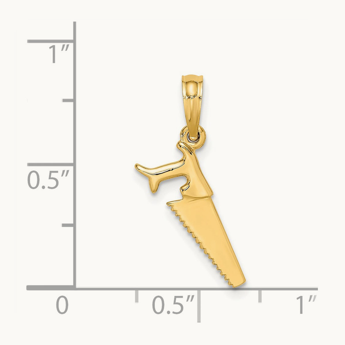 3-D Saw Charm, 14K