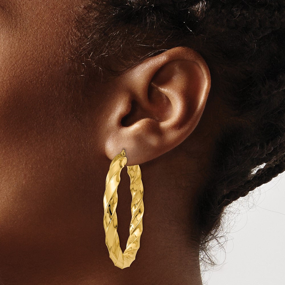 Bold Twisted Hoop Earrings — 33mm