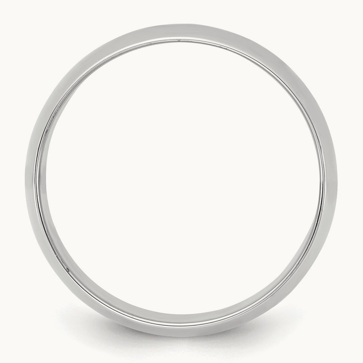Lightweight Half Round Band, 8.5mm, 10K White Gold