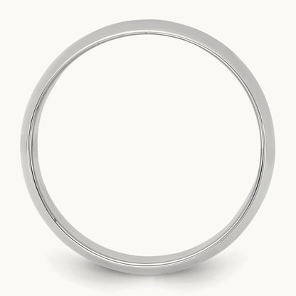 Lightweight Half Round Band, 8.5mm, 10K White Gold