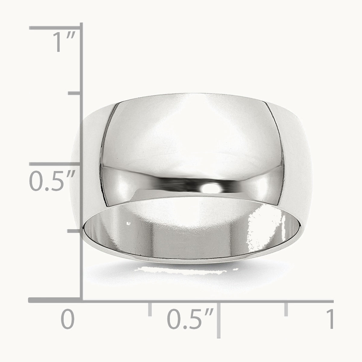 Sterling Silver 10mm Half Round Band