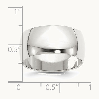 Sterling Silver 10mm Half Round Band